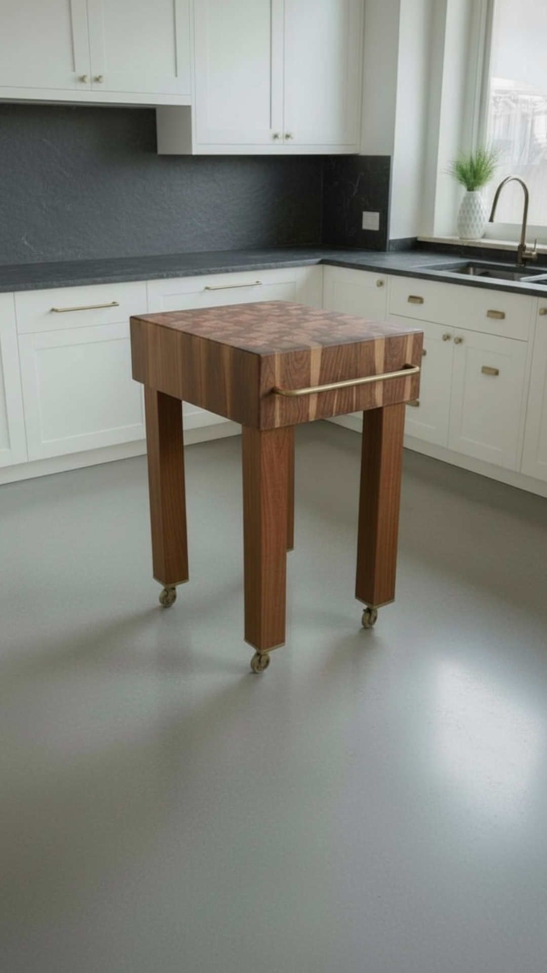 Tasmanian Blackwood Butchers Block Trolley