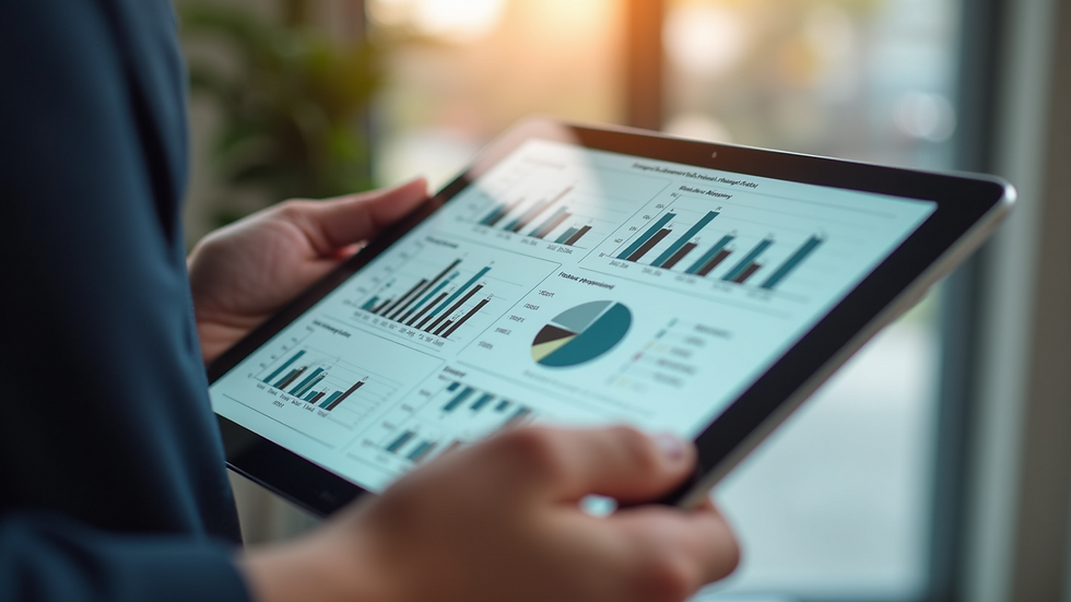Close-up view of a tablet displaying property investment analysis
