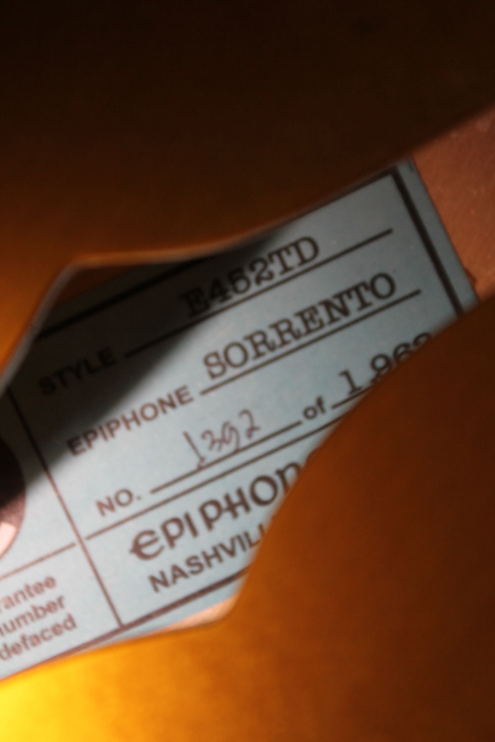 Thumbnail: USED 2013 Epiphone '62 Sorrento Reissue – #1,392