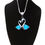 Thumbnail: 2 Swans Necklace with Blue Fire Opal Highlights