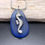 Thumbnail: Blue Oval Sea Glass Seahorse Charm Necklace
