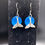 Thumbnail: Blue Sea Glass Whales Tail Charm Dangle Earrings