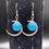 Thumbnail: Blue Sea Glass Half Moon Dangle Earrings