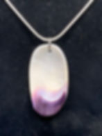 Thumbnail: Wampum Oval Feather Pendant Necklace
