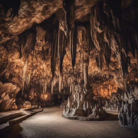 Stunning stalactites and stalagmites in the Cango Cave