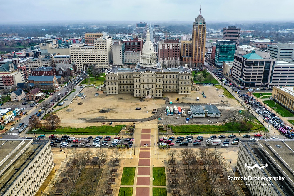 Operation Gridlock -*DRONE FOOTAGE*- Lansing Michigan Protest - Patman Droneography