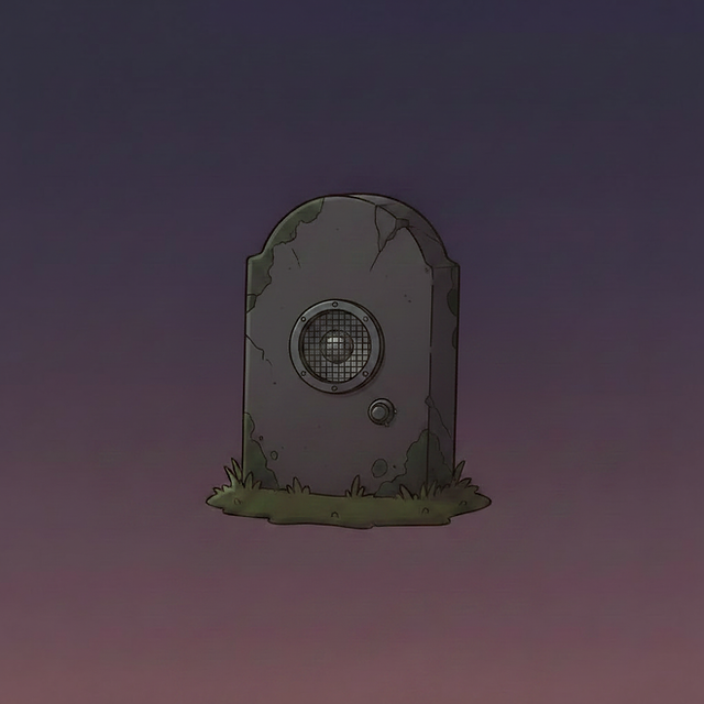 Tombstone and a speaker