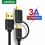 Miniatura: Cable 2 en 1 - Micro USB y USB C de carga rápida