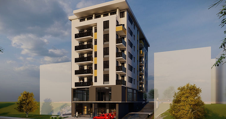 Slika prikazuje zgradu iz donje strane.