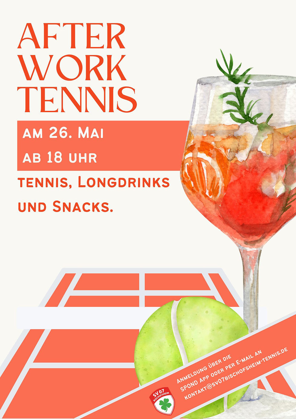 Tennis -Afterwork am 26. Mai 2026