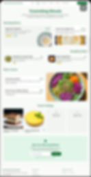 Food menu displaying healthy bowls and dessert options