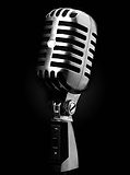 4937654-vintage-microphone-on-black-back