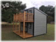 10x12 Tavern Playhouse, Silver Metal Roof, Full Loft, Windows, Rails, Shutters, Flower Boxes, Ladder, Stairs, Doll House