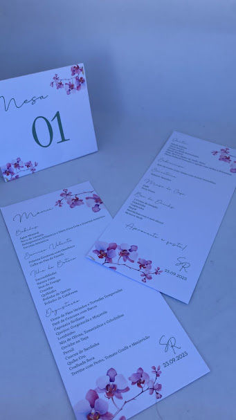 Miniatura: 10 Menus Slin e 10 Numeros de Mesa Papelaria Casamento