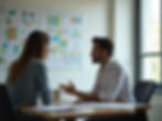 avidity advisor and client sitting at table reviewing workflows