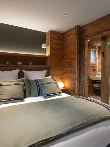  Suite Écureuil – lit double design dans chalet luxe à Gérardmer