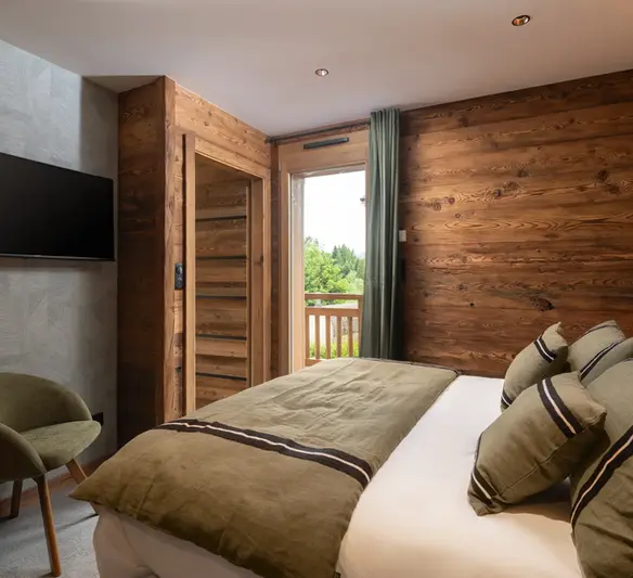 Vue forêt depuis la Suite Écureuil – location chalet haut de gamme Vosges