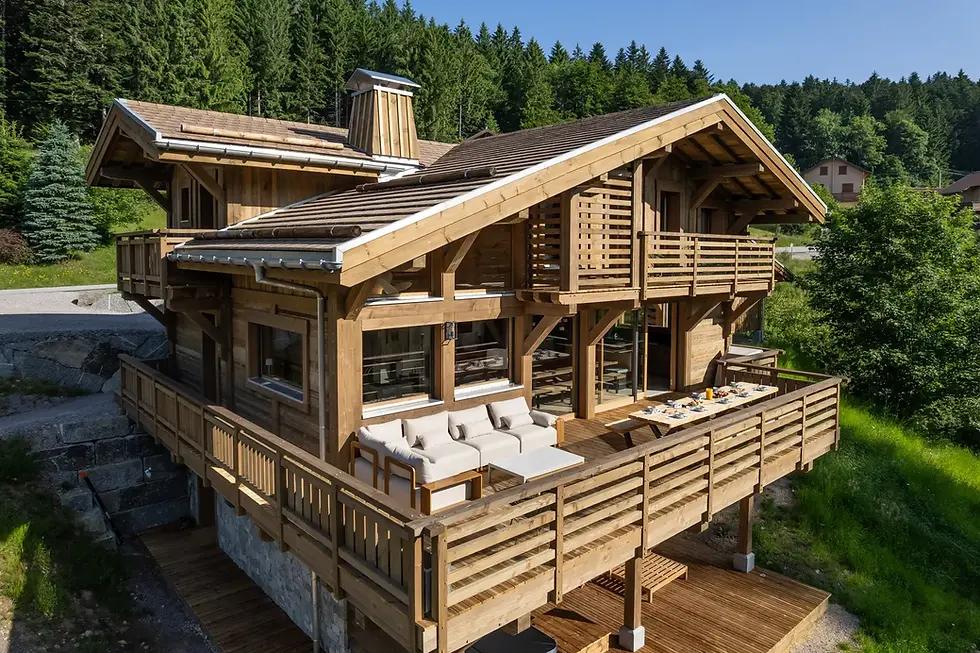 Forest Lodge vue drône - chalet de luxe avec jacuzzi à Gérardmer