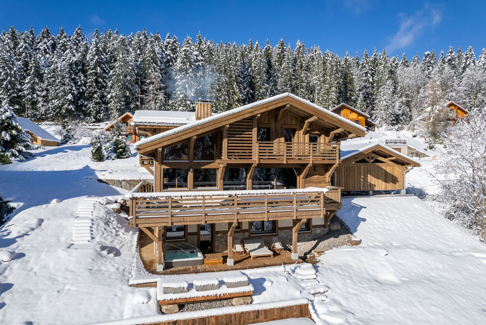 Location chalet Vosges: Vue aérienne en hiver du Forest Lodge