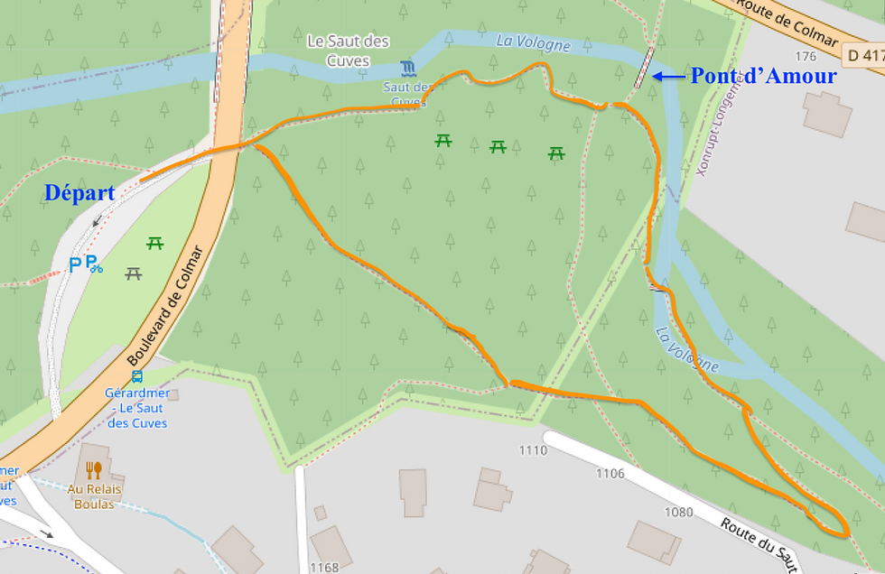 Itinéraire randonnée Saut des Cuves - Vosges