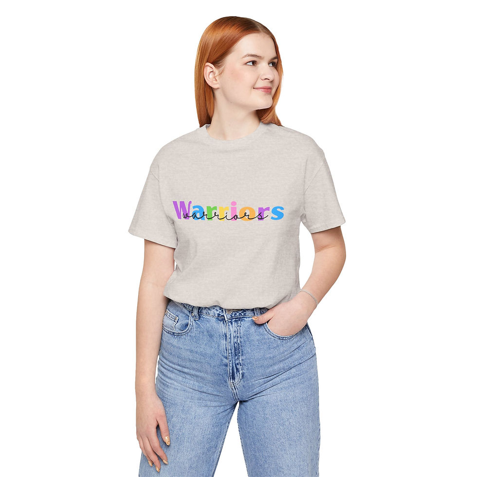 Thumbnail: Colorful Warriors Theme Unisex Tee, School Spirit Wear