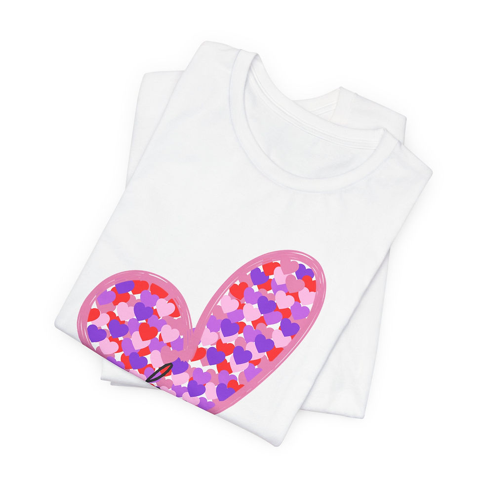 Thumbnail: Valentine's Day Heart Collage - Bella and Canvas Unisex Tee, School Spirit Wear