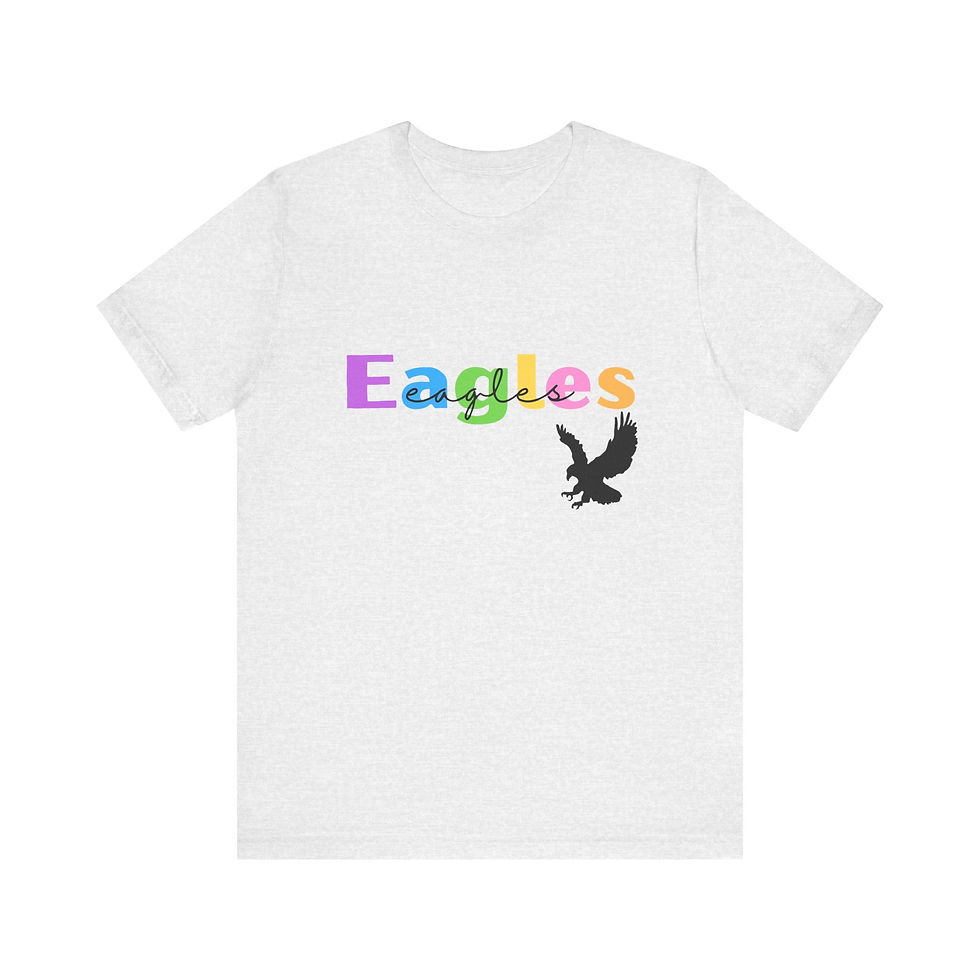 Thumbnail: Colorful Eagles Theme Unisex Tee, School Spirit Wear