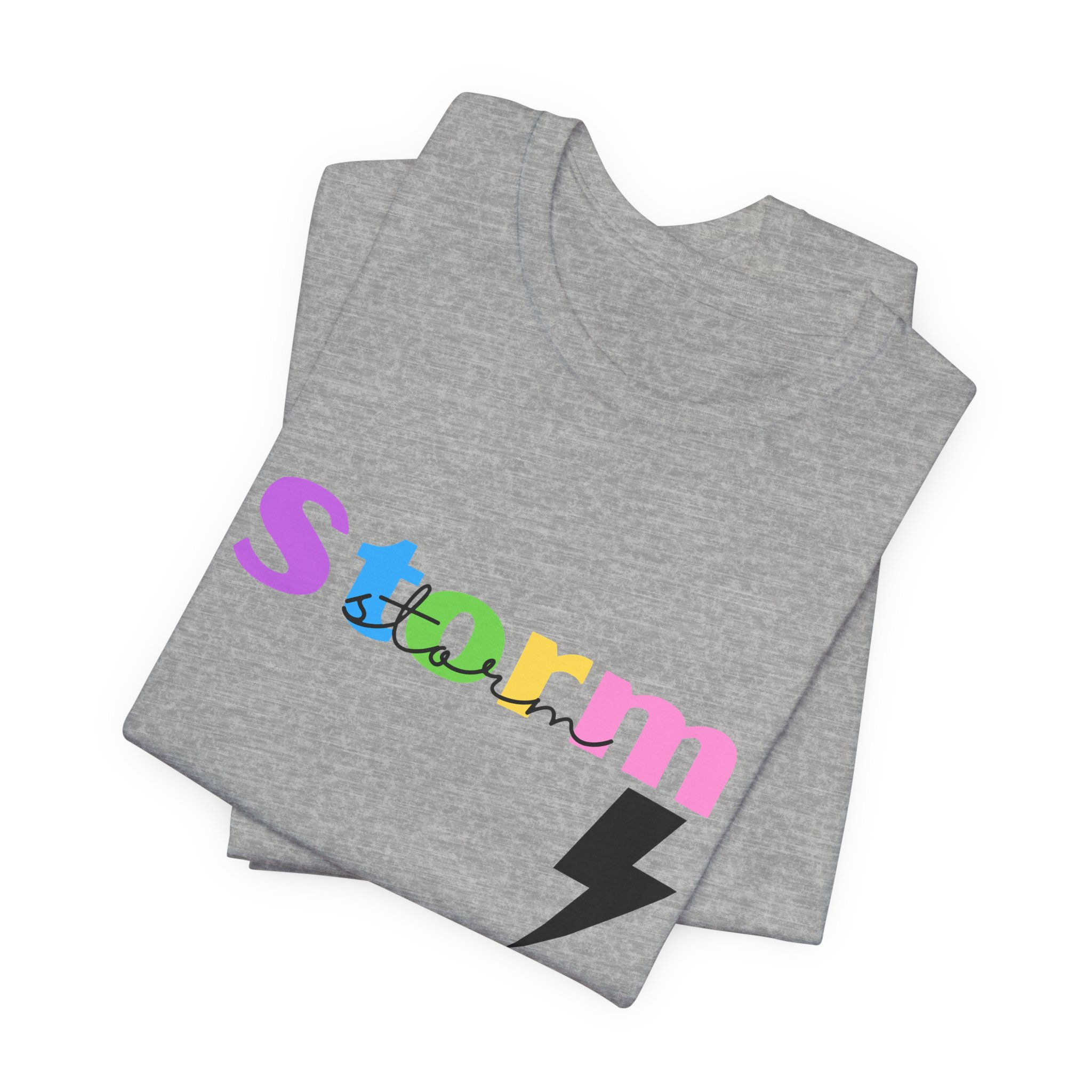 Colorful Storm Theme Unisex Tee, School Spirit Wear