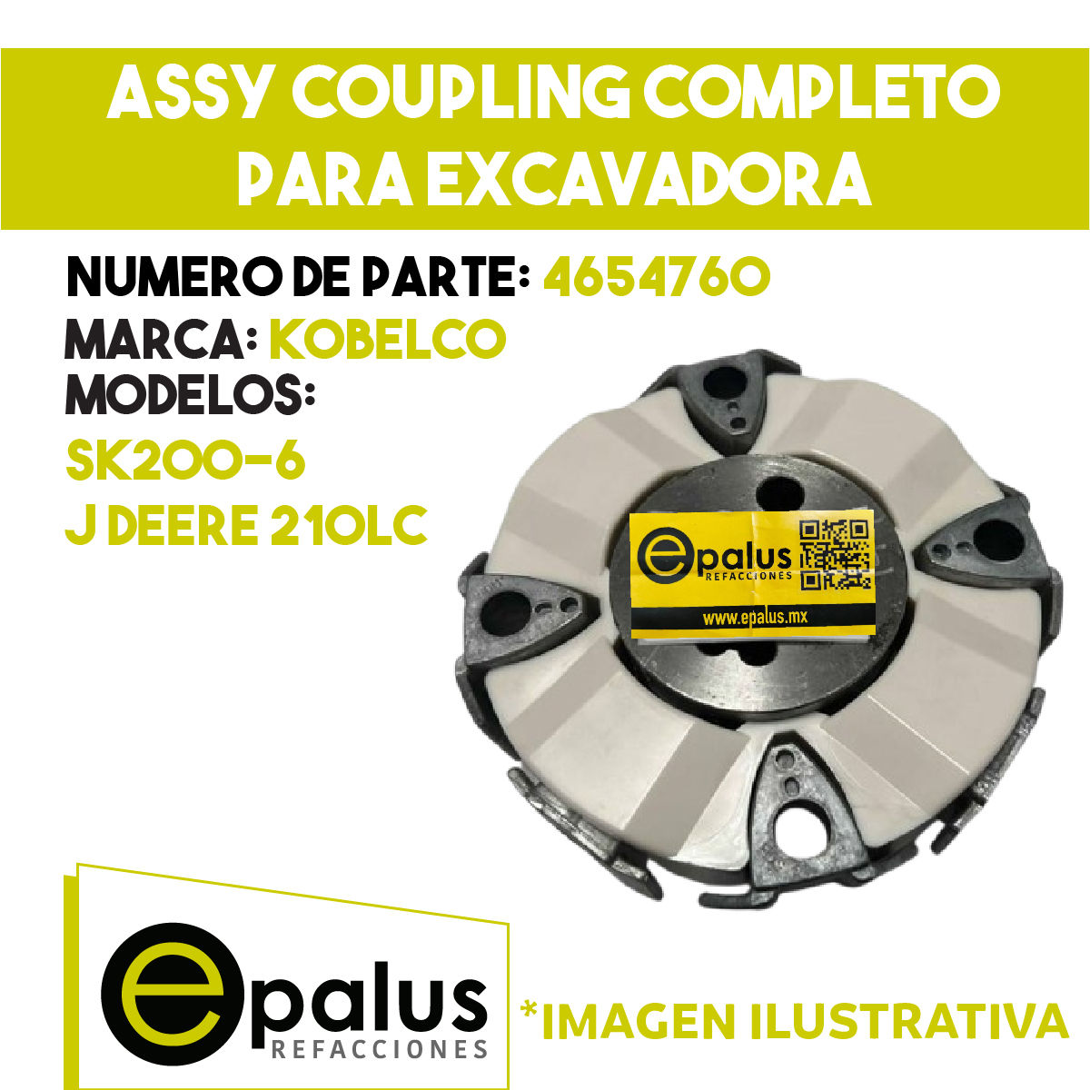 ASSY COUPLING COMPLETO PARA EXCAVADORA - PARTE: 4654760