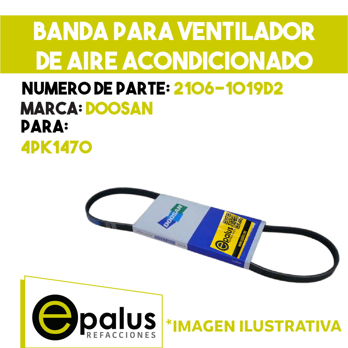 BANDA PARA VENTILADOR DE AIRE ACONDICIONADO - PARTE: 2106-1019D2