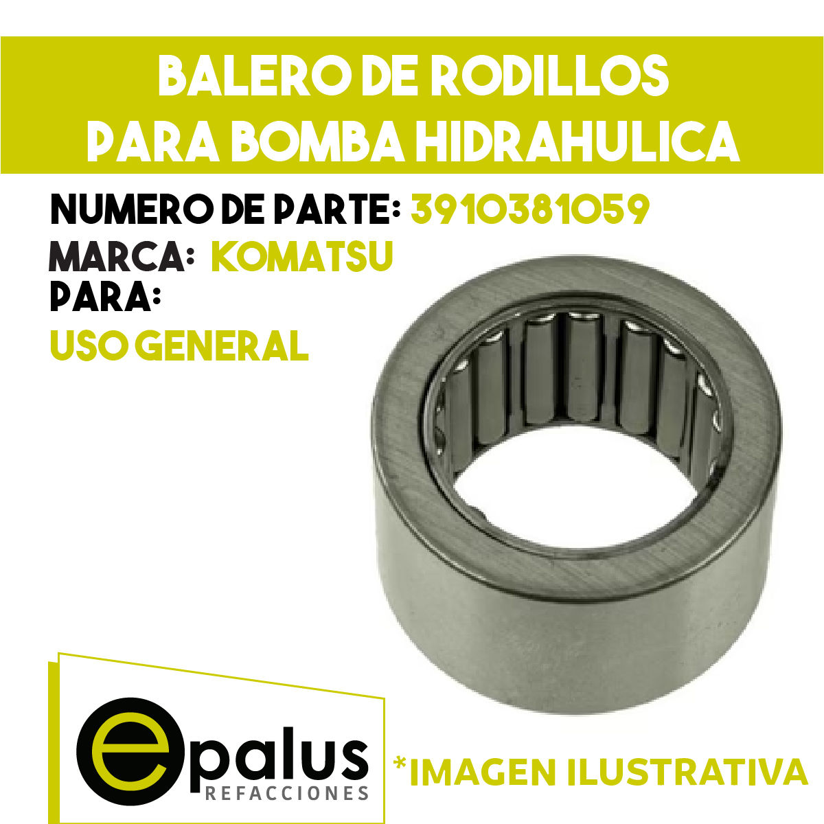 BALERO DE RODILLOS PARA BOMBA HIDRÁULICA - PARTE: 3910381059