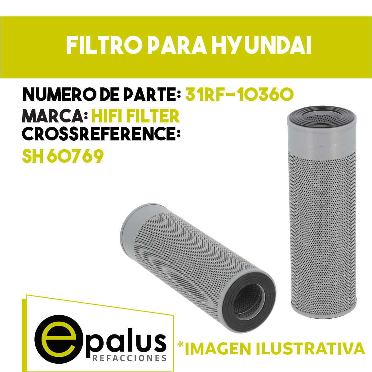 FILTRO PARA HYUNDAI - PARTE: 31RF-10360