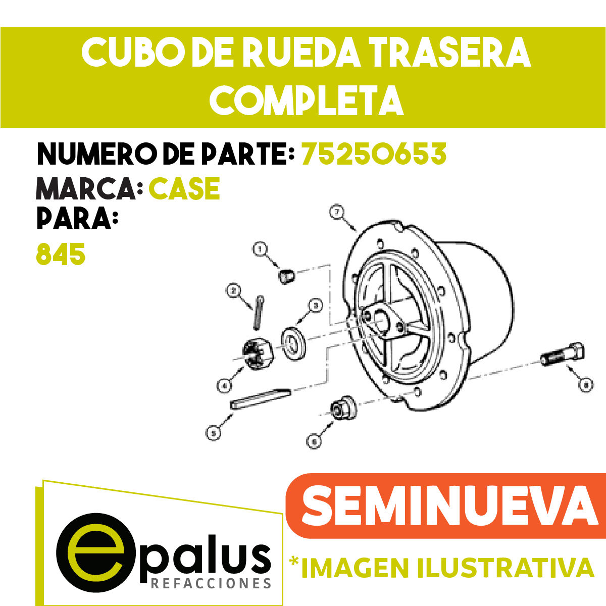 CUBO RUEDA TRASERA COMPLETA - PARTE: 75250653