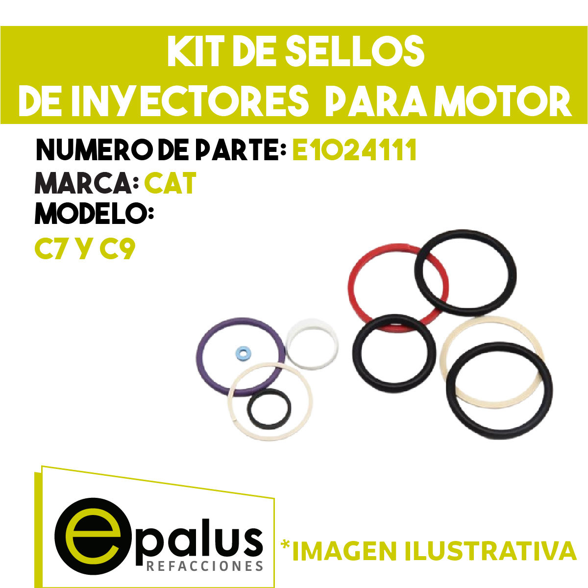 KIT DE SELLOS DE INYECTORES PARA MOTOR - PARTE: E1024111