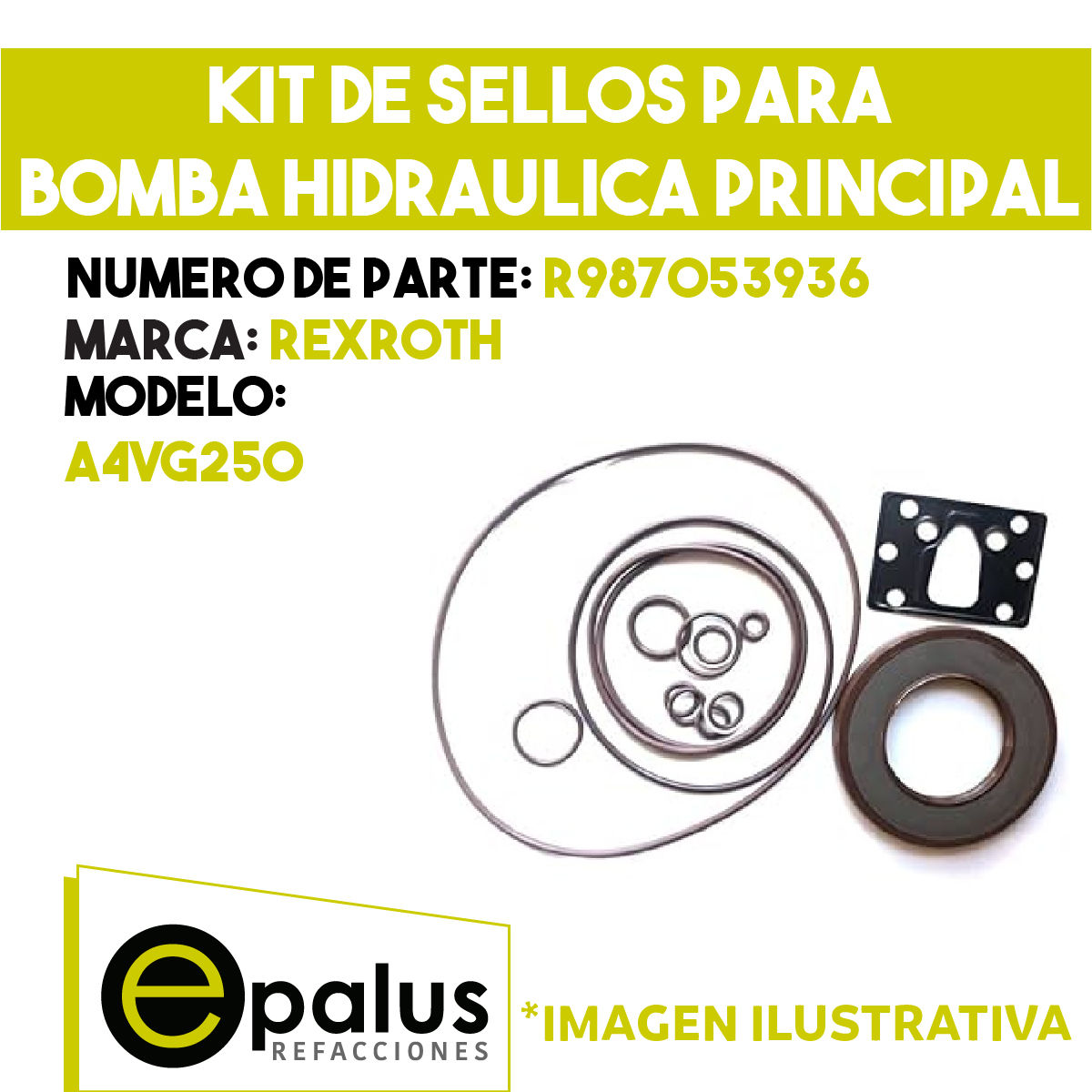KIT DE SELLOS PARA BOMBA HIDRAULICA PRINCIPAL - PARTE: R987053936