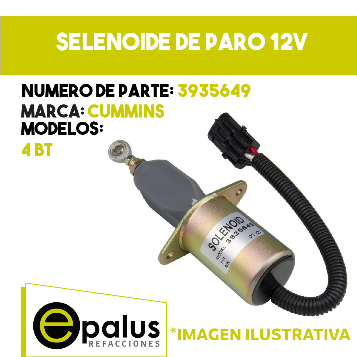 SELENOIDE DE PARO 12V - PARTE: 3935649
