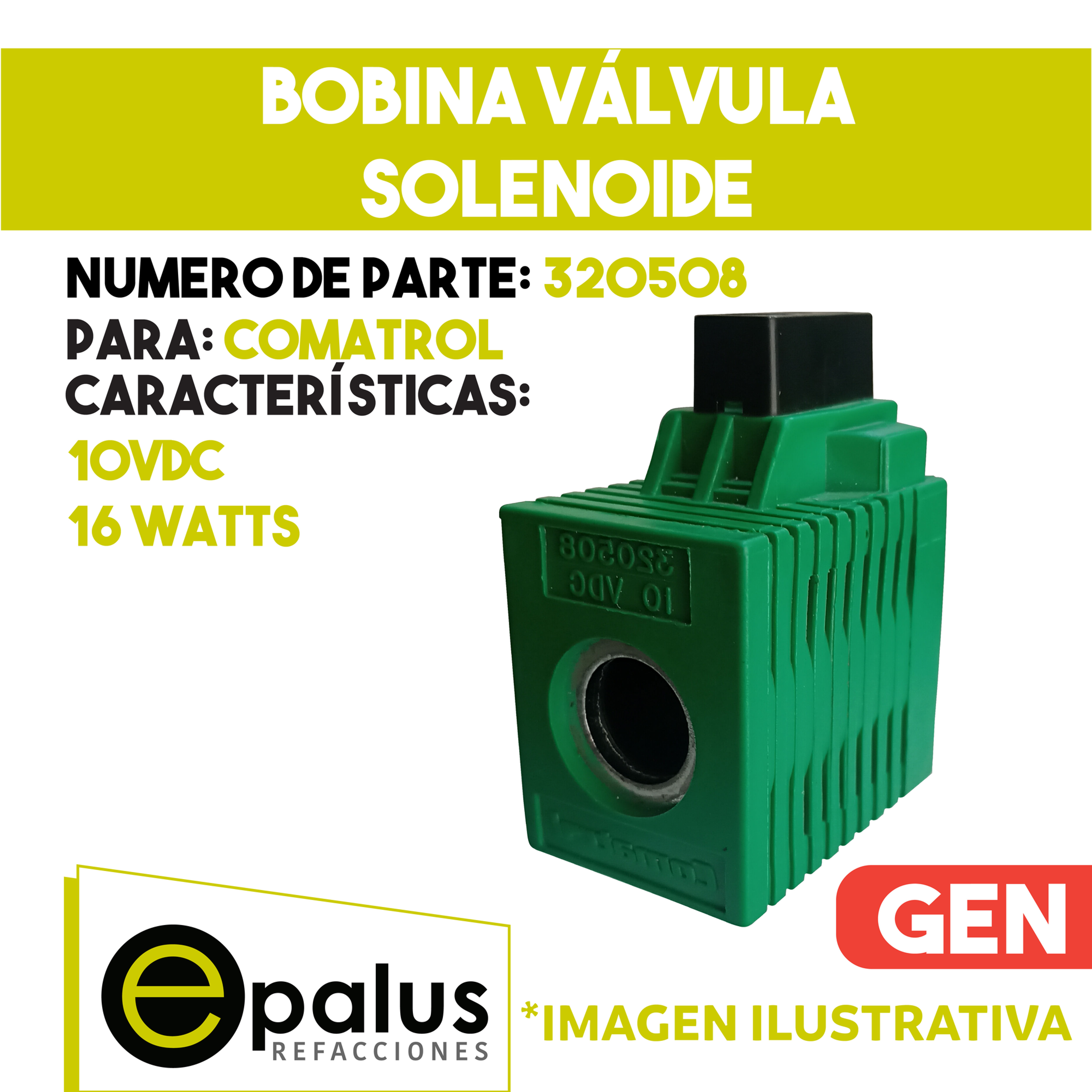 BOBINA VÁLVULA SOLENOIDE - PARTE: 320508