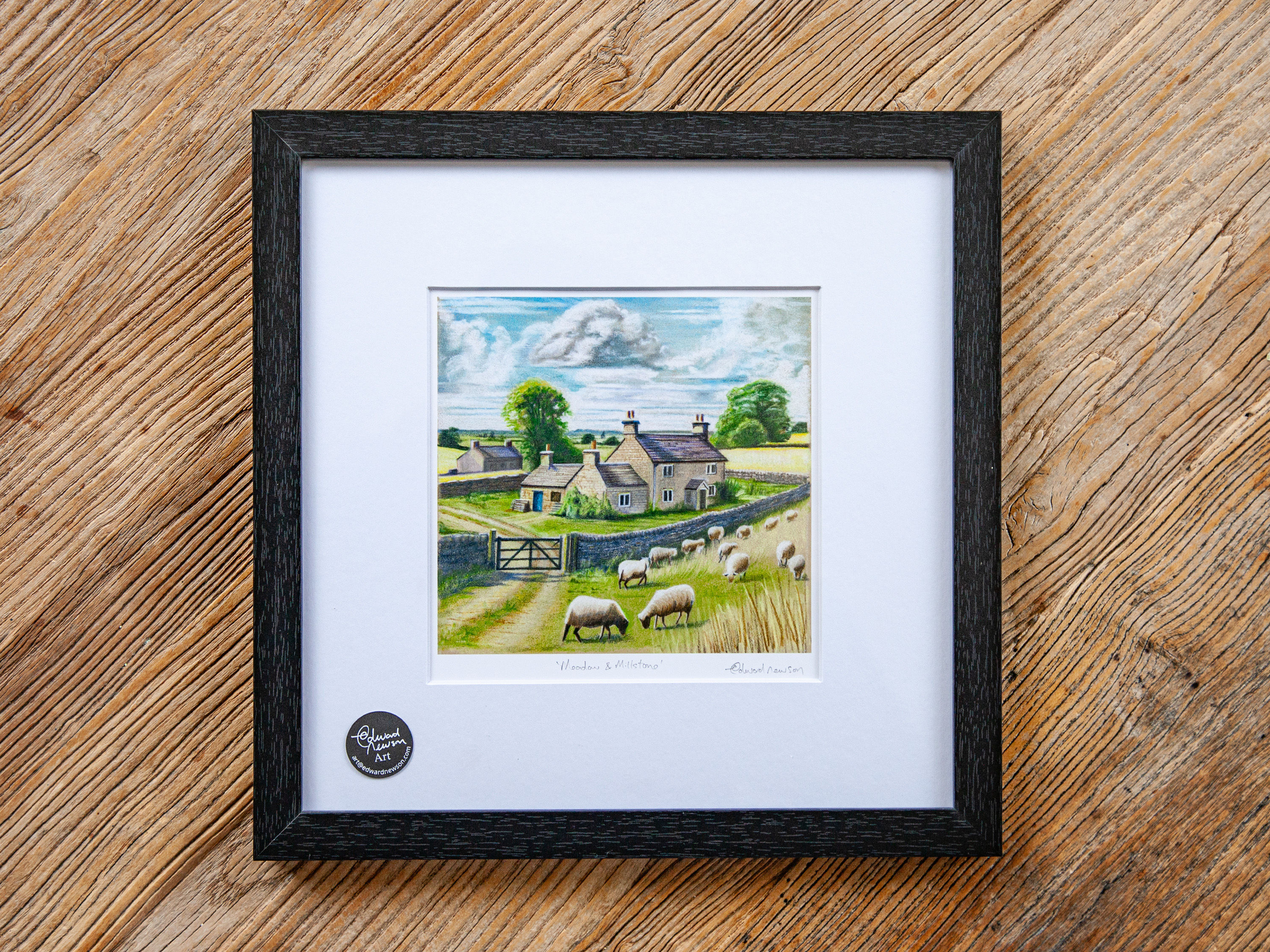 'Meadow and Millstone' 10"x10" framed print