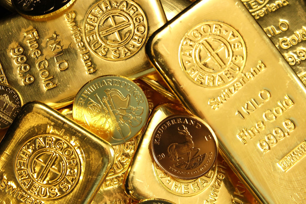 gold coins bars