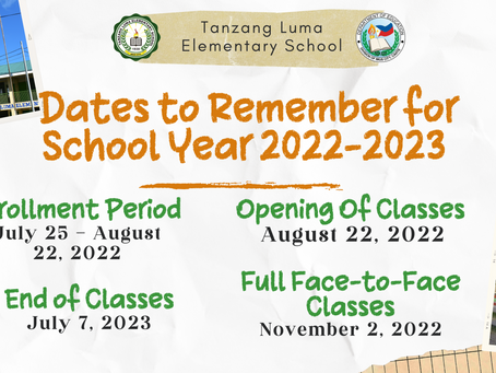 Important Dates for School Year 2022-2023
