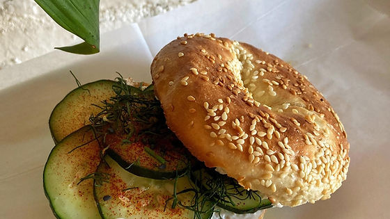 Bagel with Cucumber