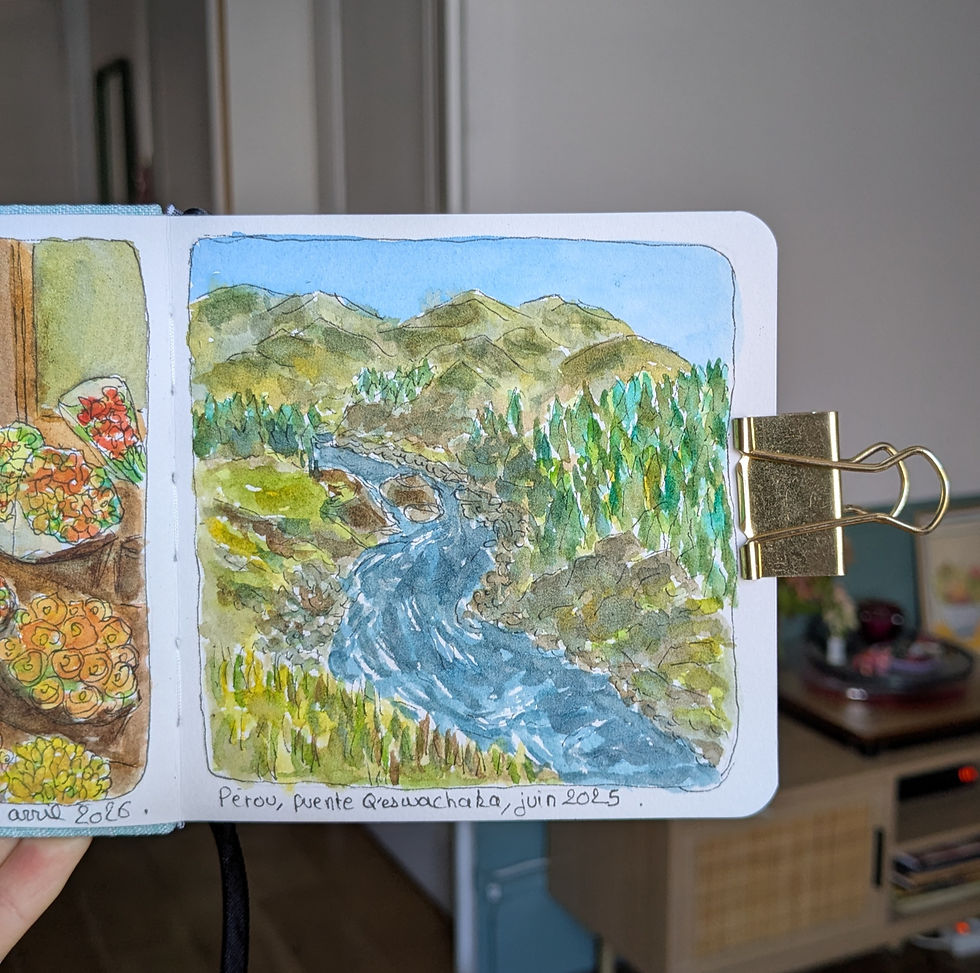 paysage aquarelle sketching