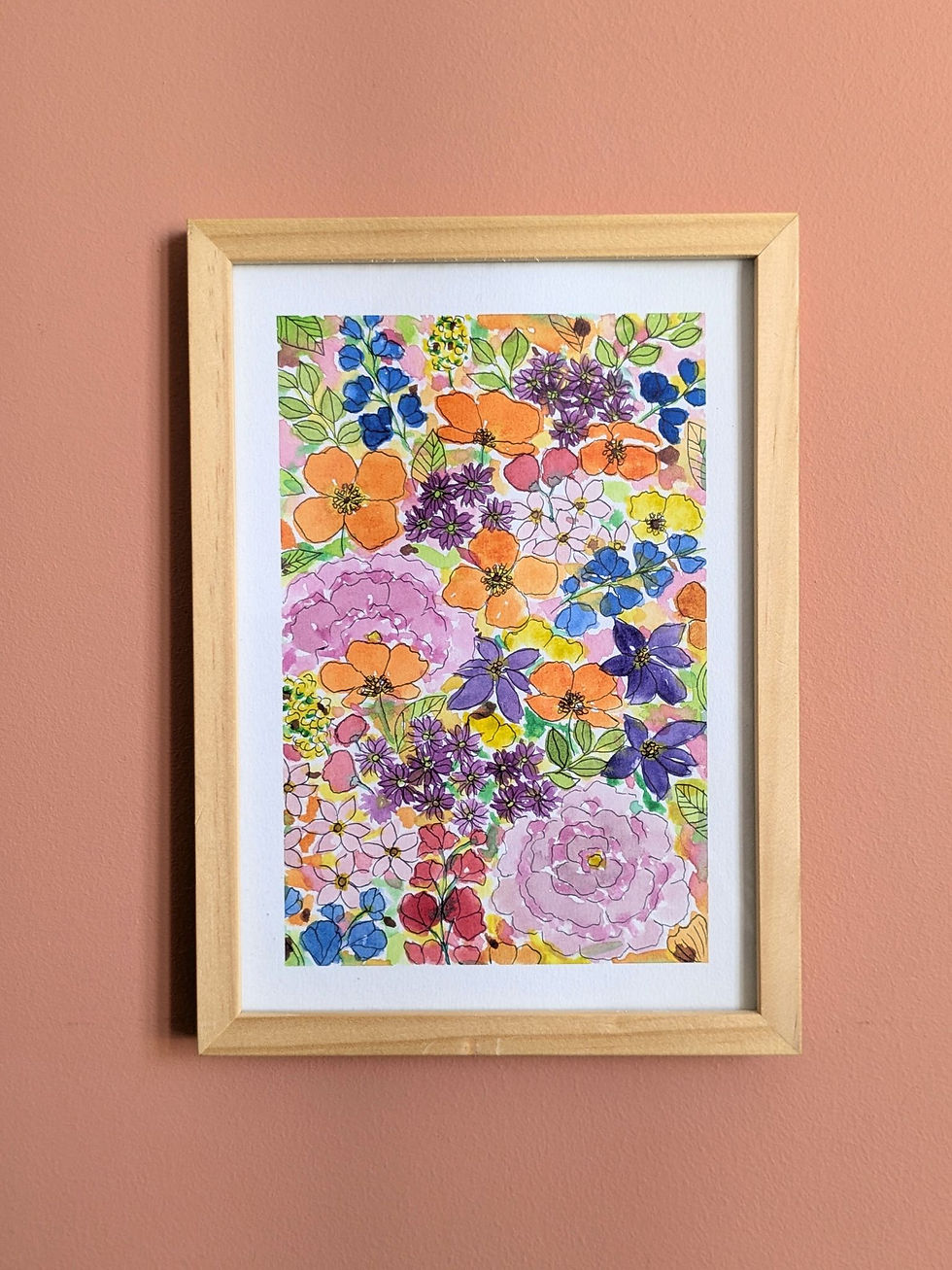 Miniature : Prairie douce - Aquarelle originale - 14,8x21cm