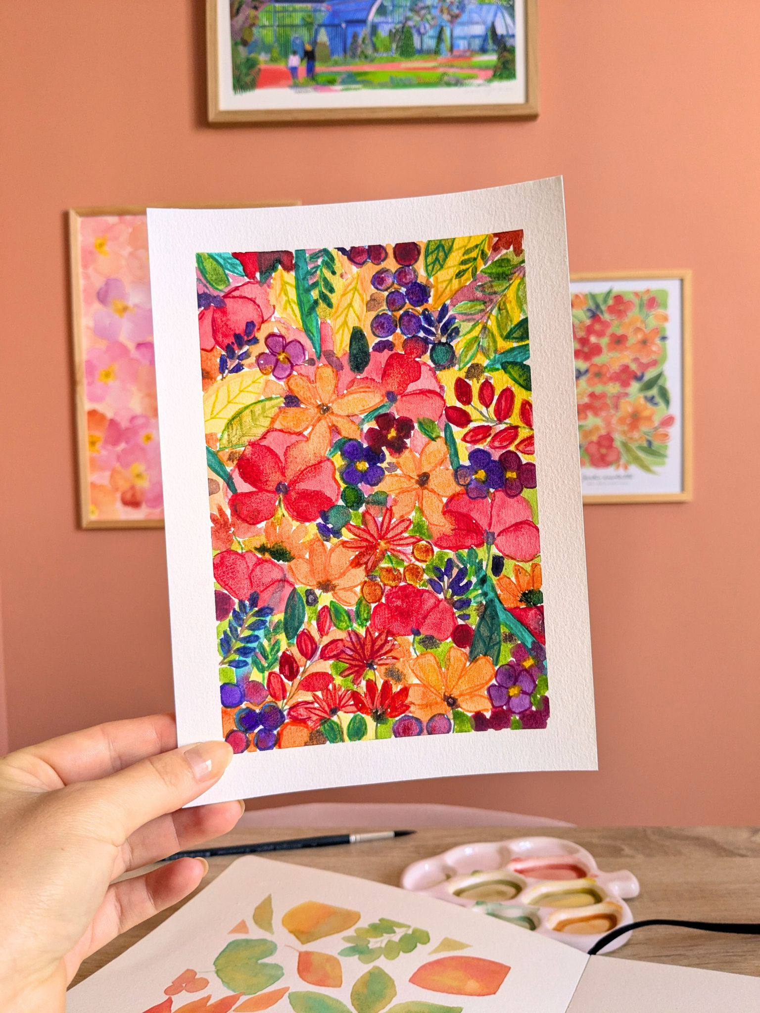 Sous les tropiques - aquarelle originale - 14,8x21cm