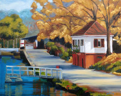 Neckar River Walk Oil 24x30 $1695