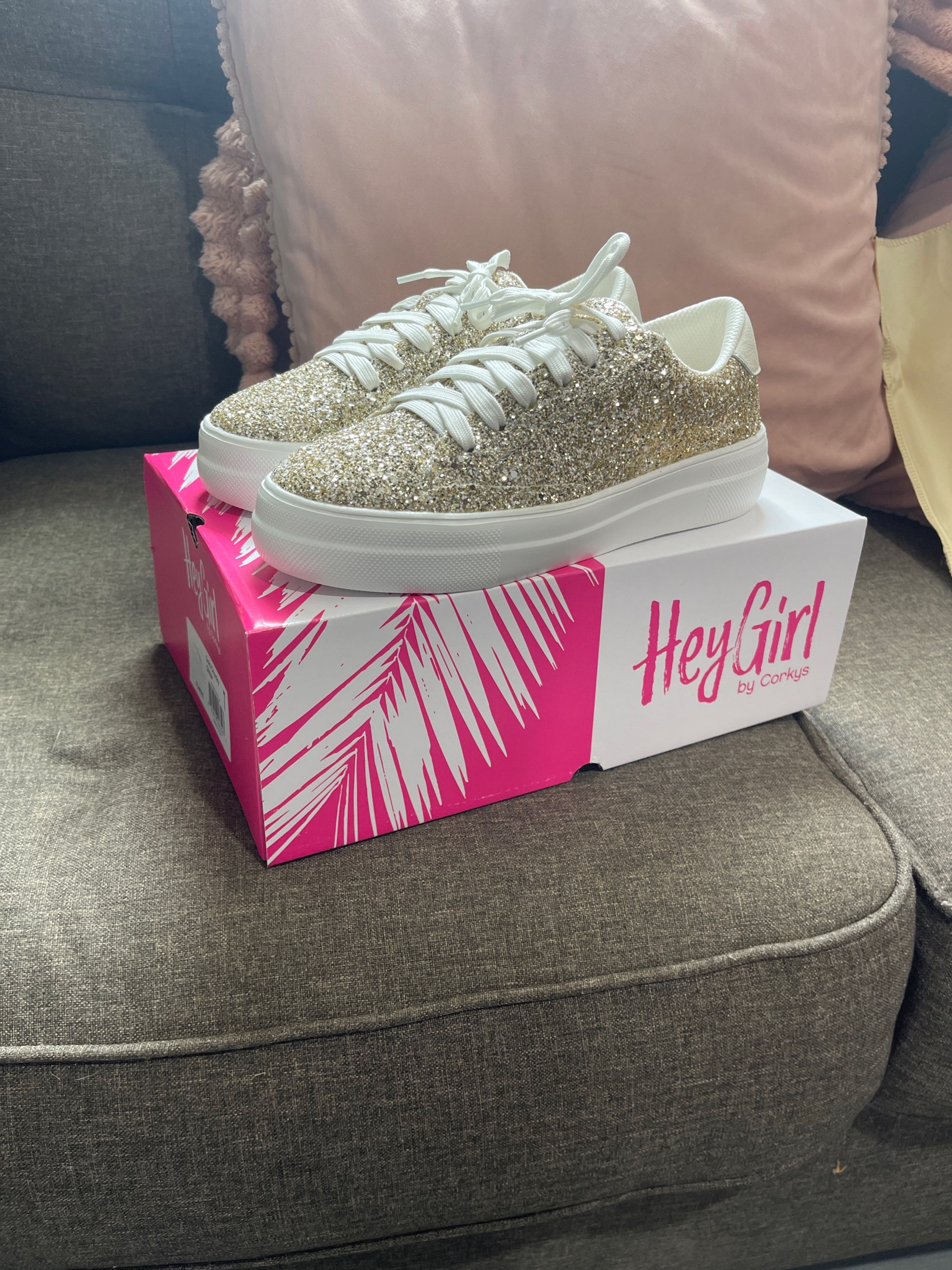 Gold Chunky Glitter Sneakers