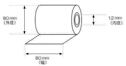 サーマルロール HG808001 152個入り 80×80×12 《中保存》 20巻 80mm幅サーマルロール紙（感熱レジロール