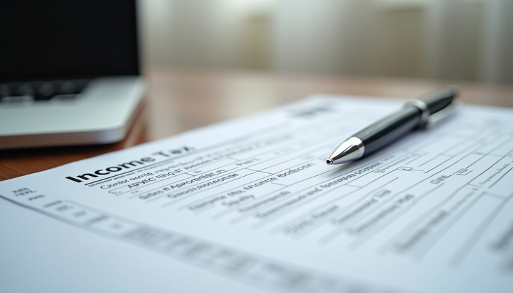 आयकर रिटर्न फॉर्म का क्लोज़-अप व्यू
