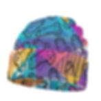 Knitted Beanie | Twig and Berries | Rainbow Sherbert | Double Sided Hat