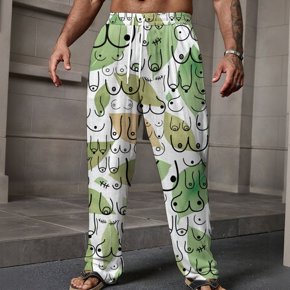 Lounging Pants | Leaf My Boobies Alone | Elastic Drawstring  for Men